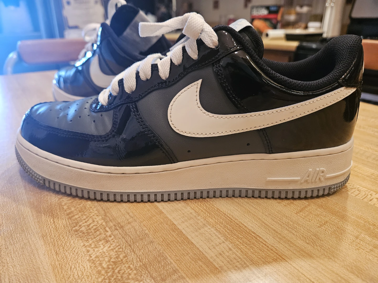 Nike Air Force 1 '07 Sneakers - Black/White Patent Leather - photo 3
