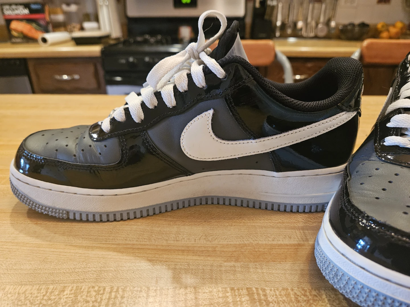 Nike Air Force 1 '07 Sneakers - Black/White Patent Leather - photo 4
