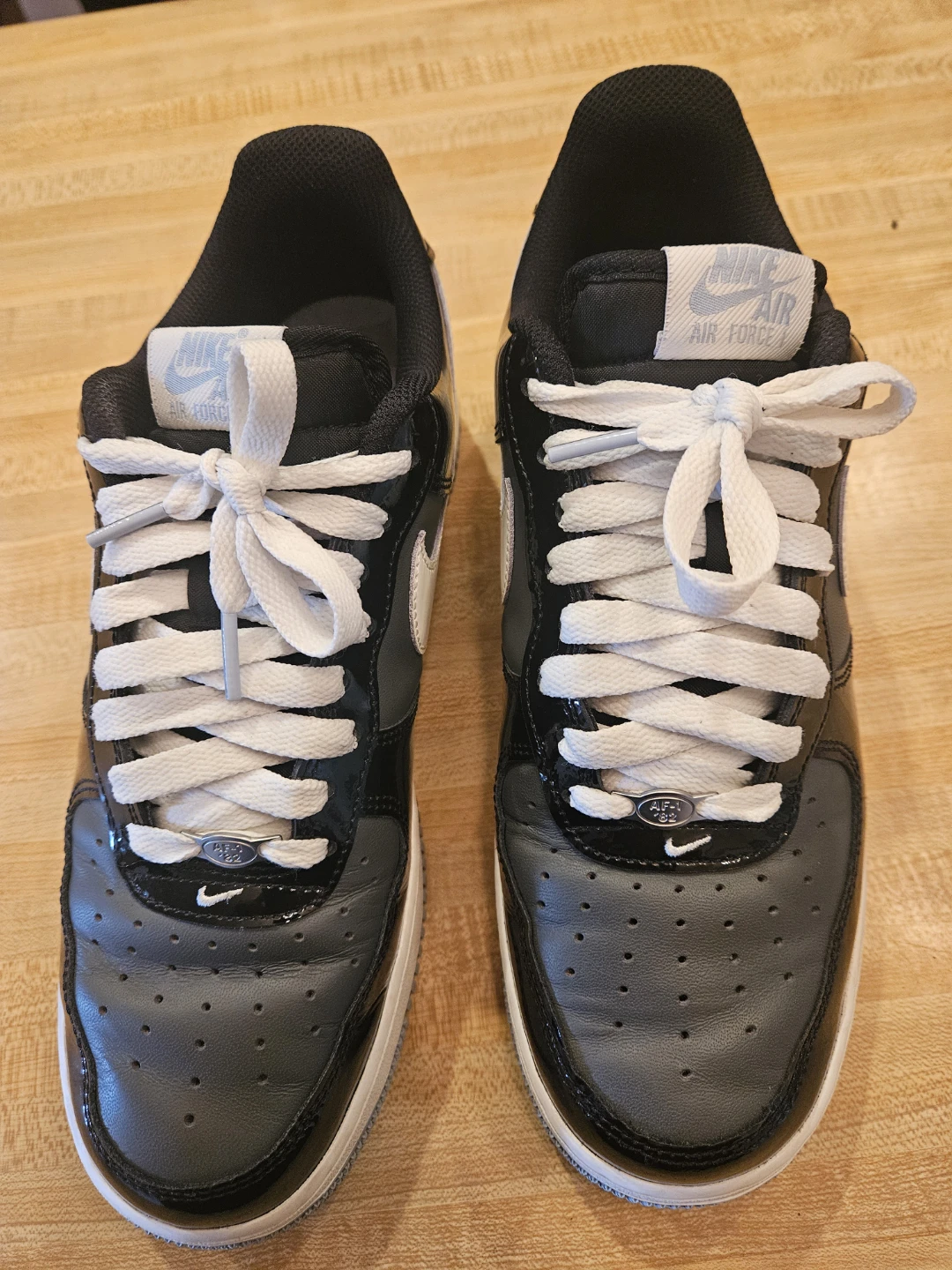 Nike Air Force 1 '07 Sneakers - Black/White Patent Leather - photo 5