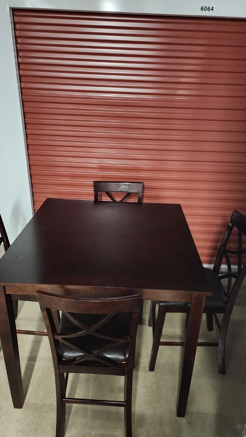 Dark Wood Dining Table with 4 Chairs - photo 2