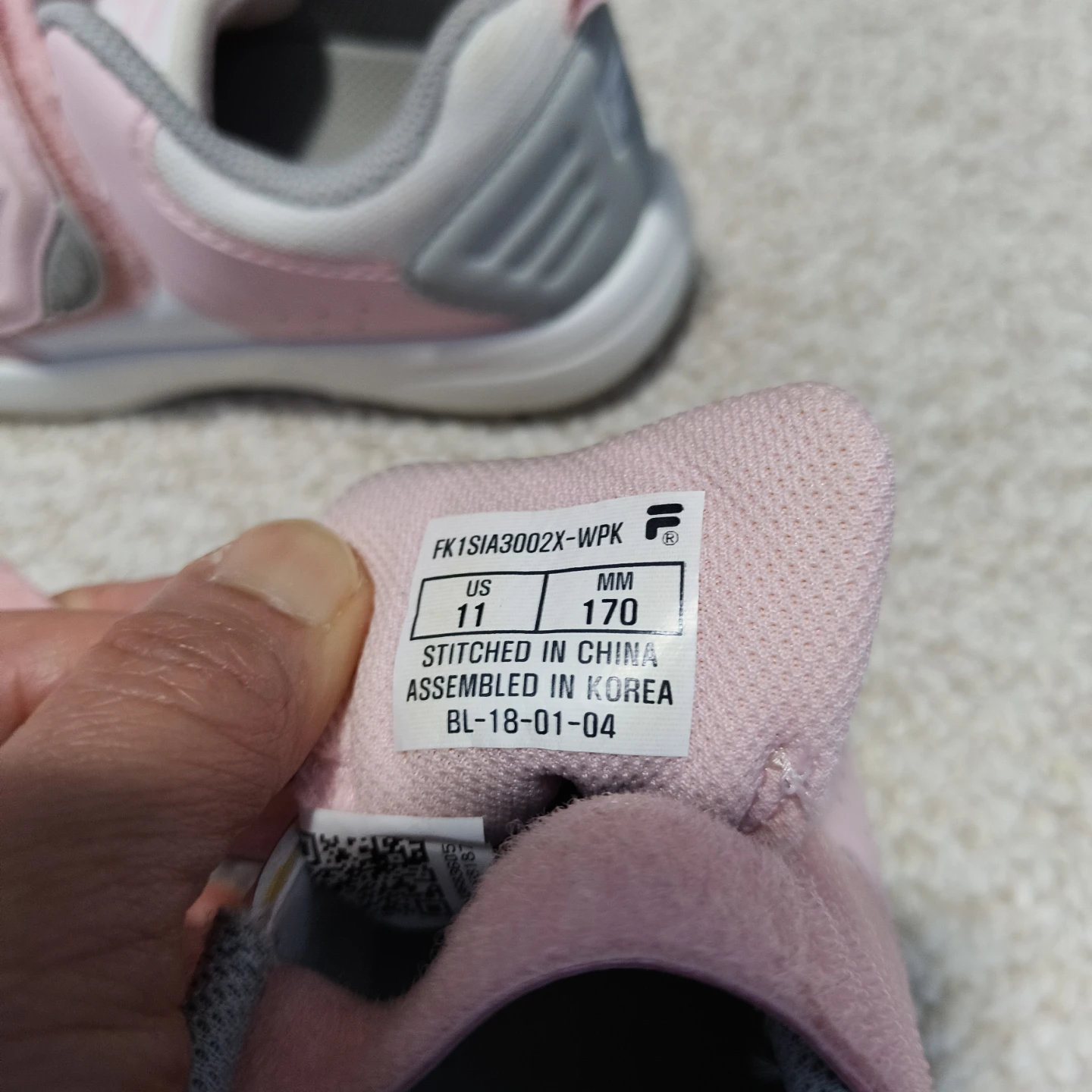 Fila Kids Pink Sneakers Size 11 - photo 5