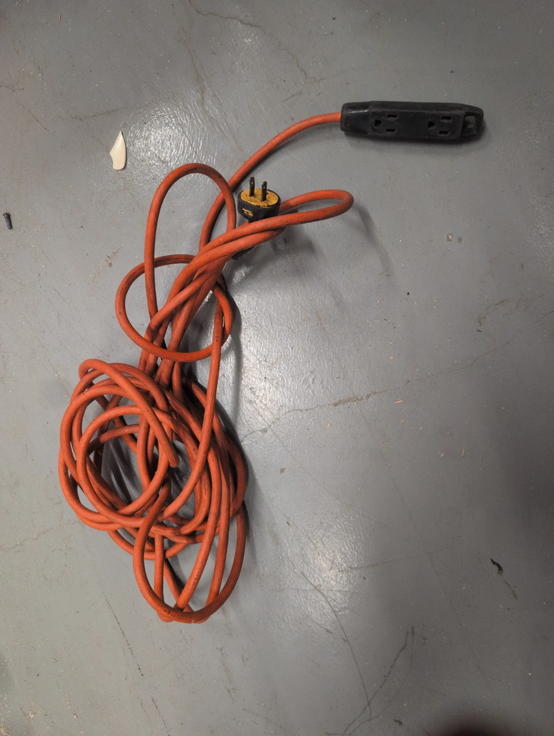 Orange Extension Cord with 3 Outlets