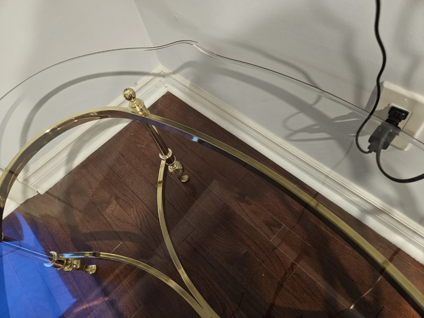 Glass and Brass Oval Coffee Table - photo 4