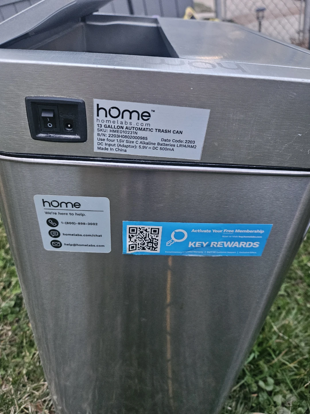 HomeLabs 13 Gallon Automatic Trash Can - photo 4