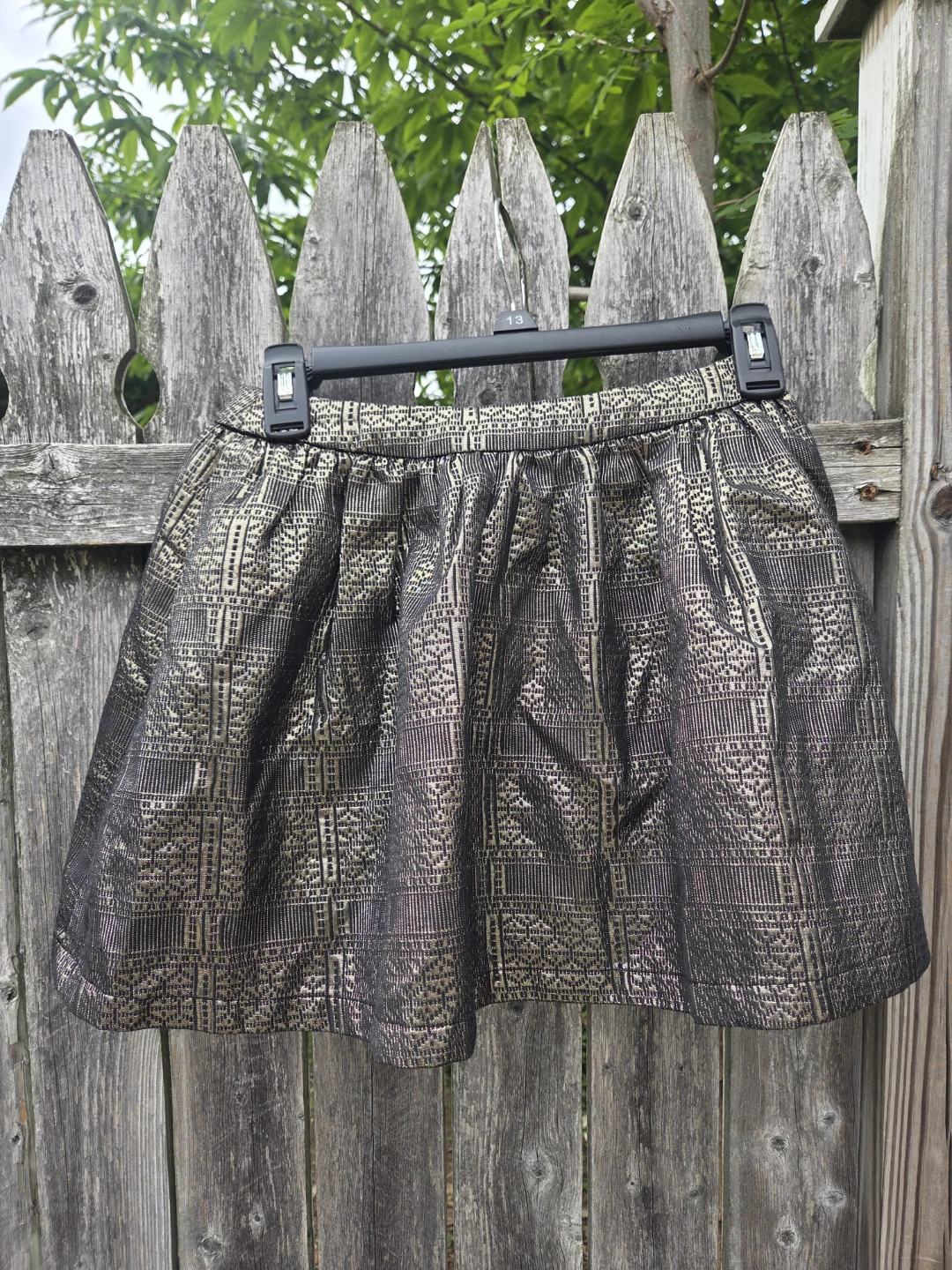 Top shop Black & Gold Metallic Pattern Mini Skirt