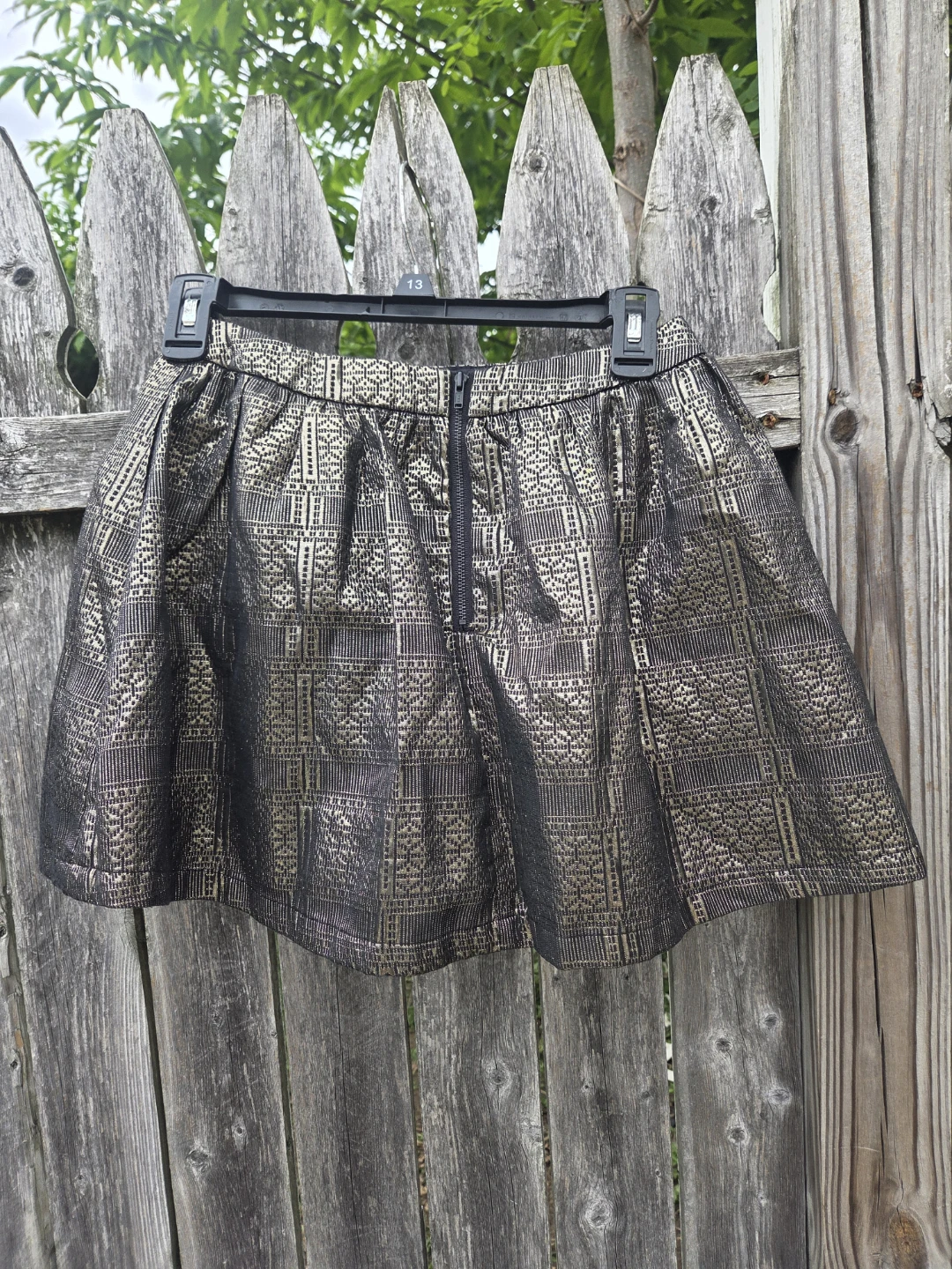 Top shop Black & Gold Metallic Pattern Mini Skirt - photo 2