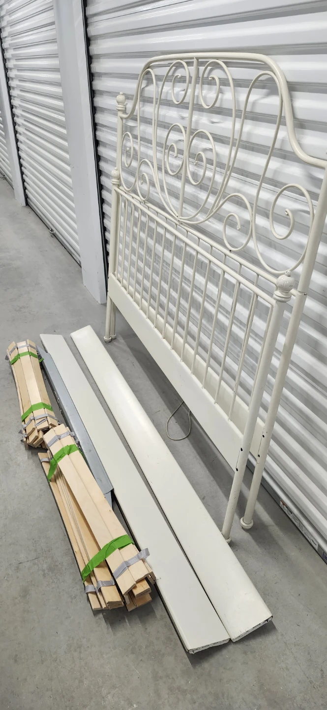 Ikea metal queen size bed frame with slats