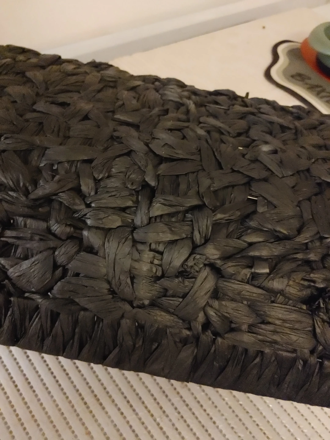 Woven Black Basket with Metal Handles - photo 2