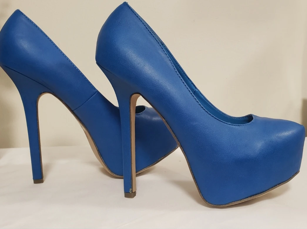 Brand new Women's Platform High Heels Blue Pump Size 8 - photo 4