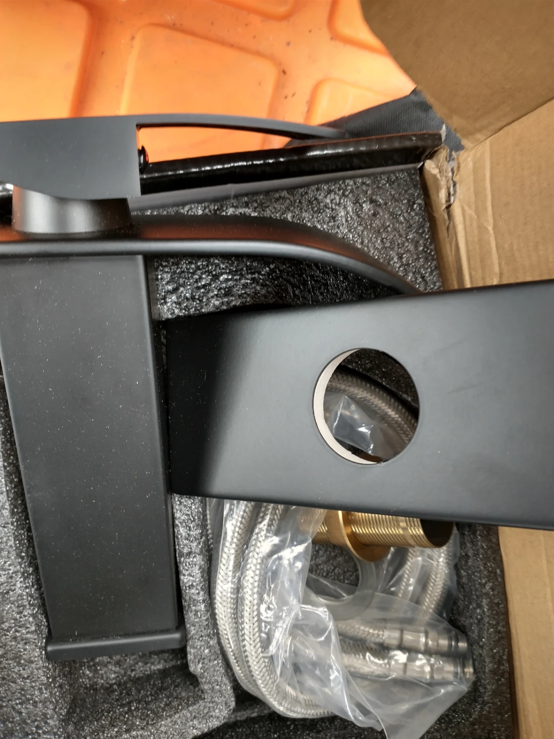 Black Faucet with Hoses
