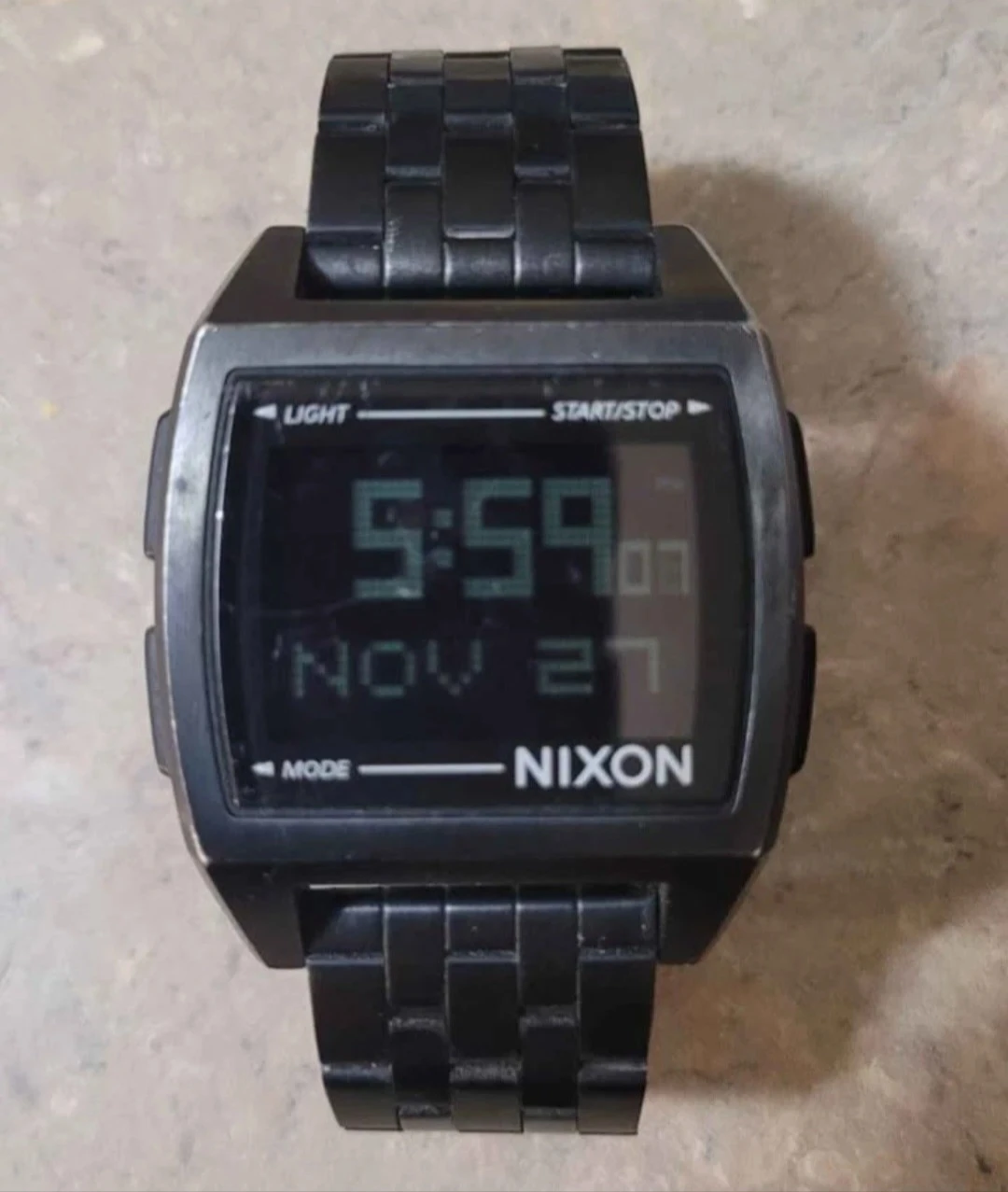 Nixon Home Base Black Stainless Steel Band Digital Watch w/ Box