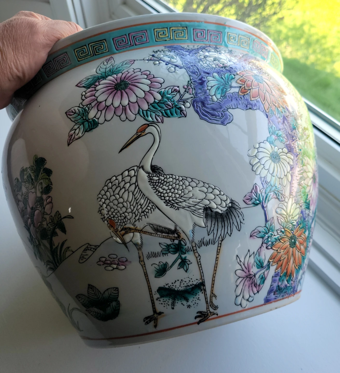 Vintage Chinoiserie Fishbowl Planter