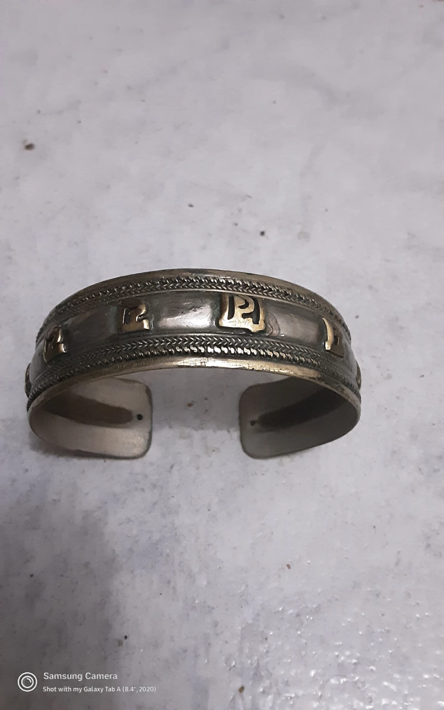 Handmade Unisex Silver Tibetan Mantra Bracelet