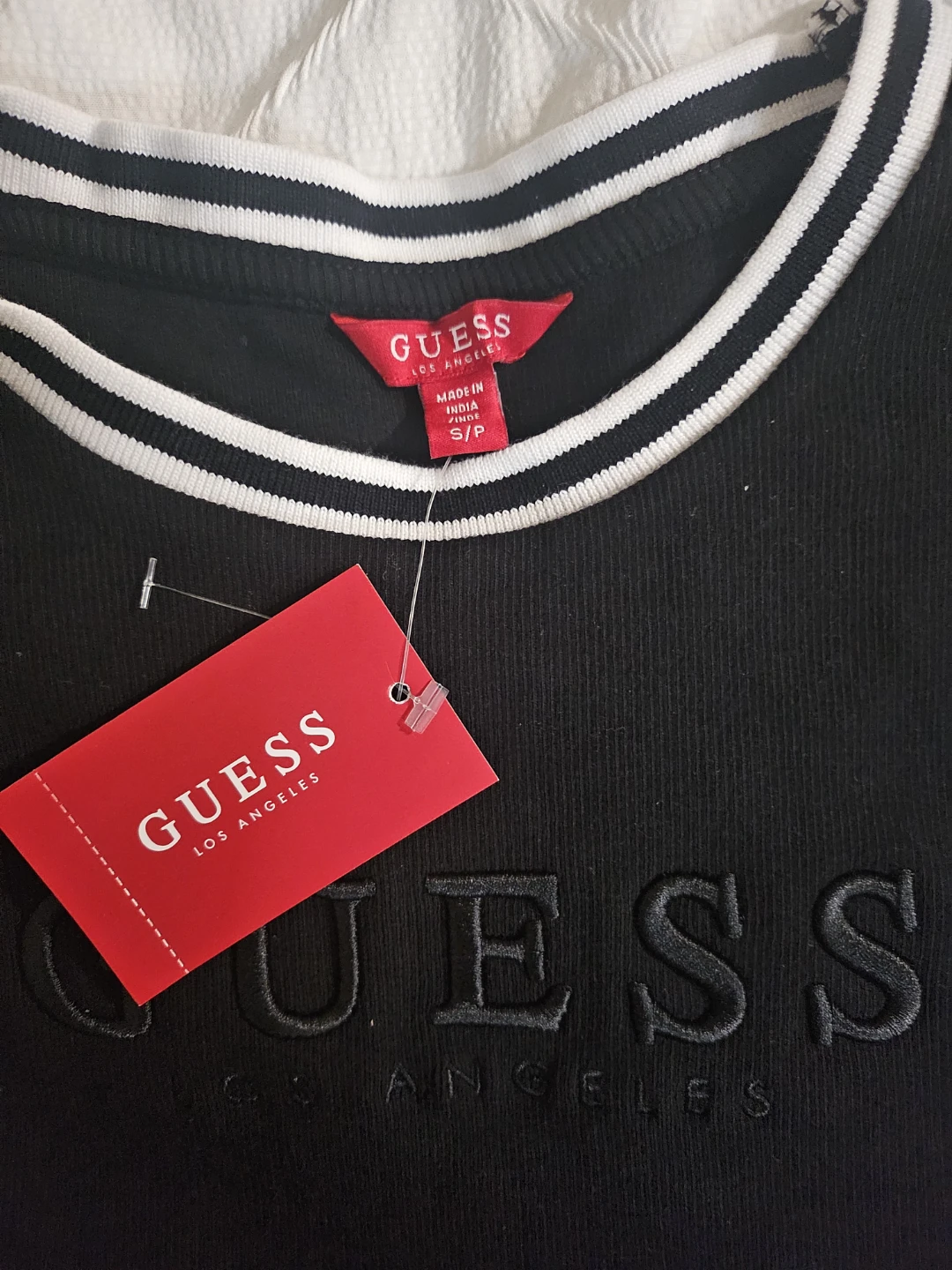 GUESS Los Angeles Black Ribbed T-Shirt