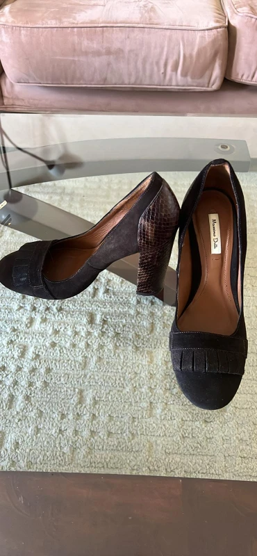 Massimo Dutti  brown Suede Heels - photo 2