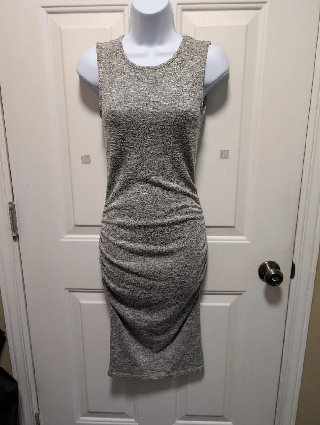 Joe Fresh Grey Ruched Sleeveless Dress XS/TP
