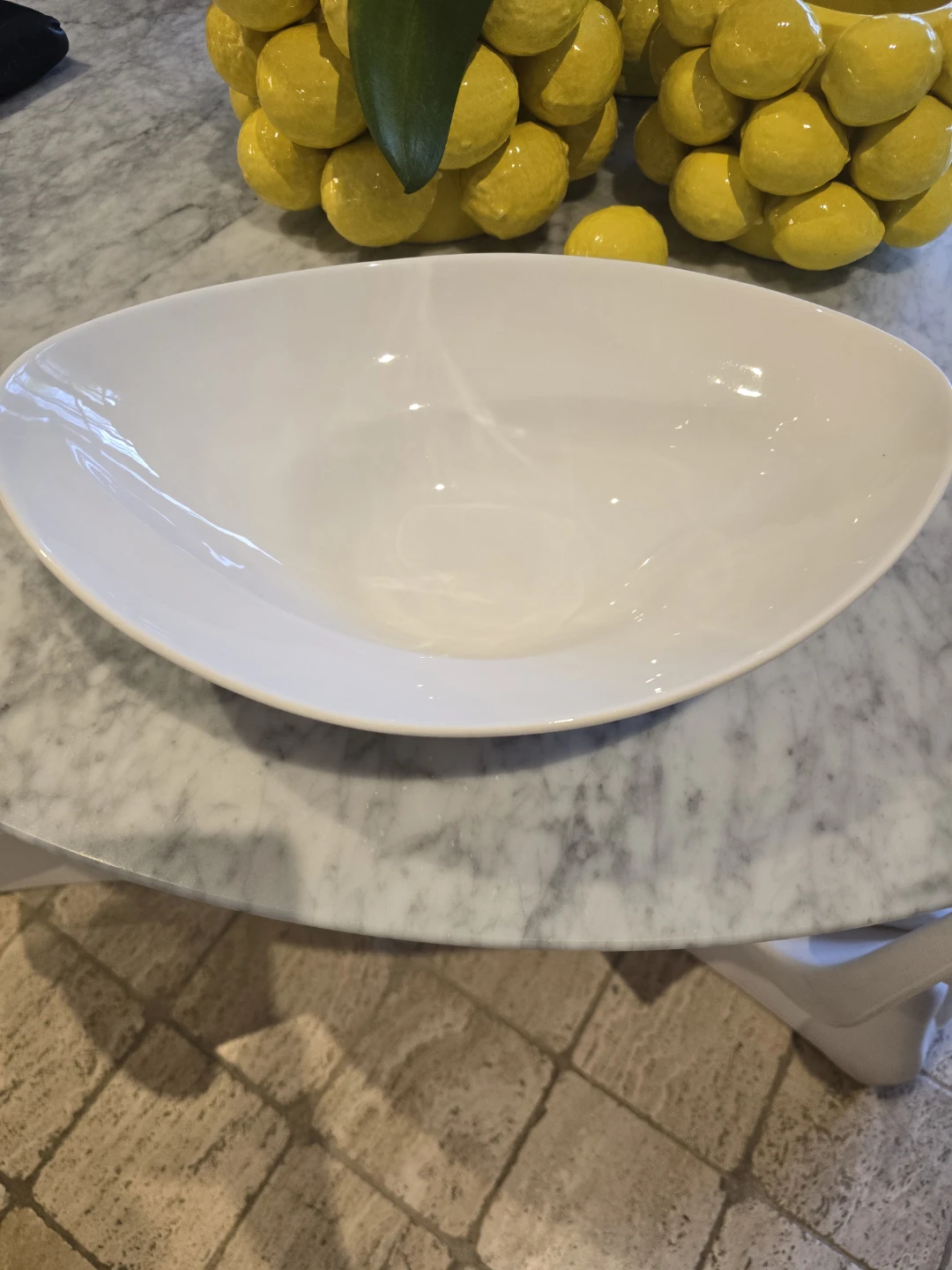 Palm Serving Bowl - White