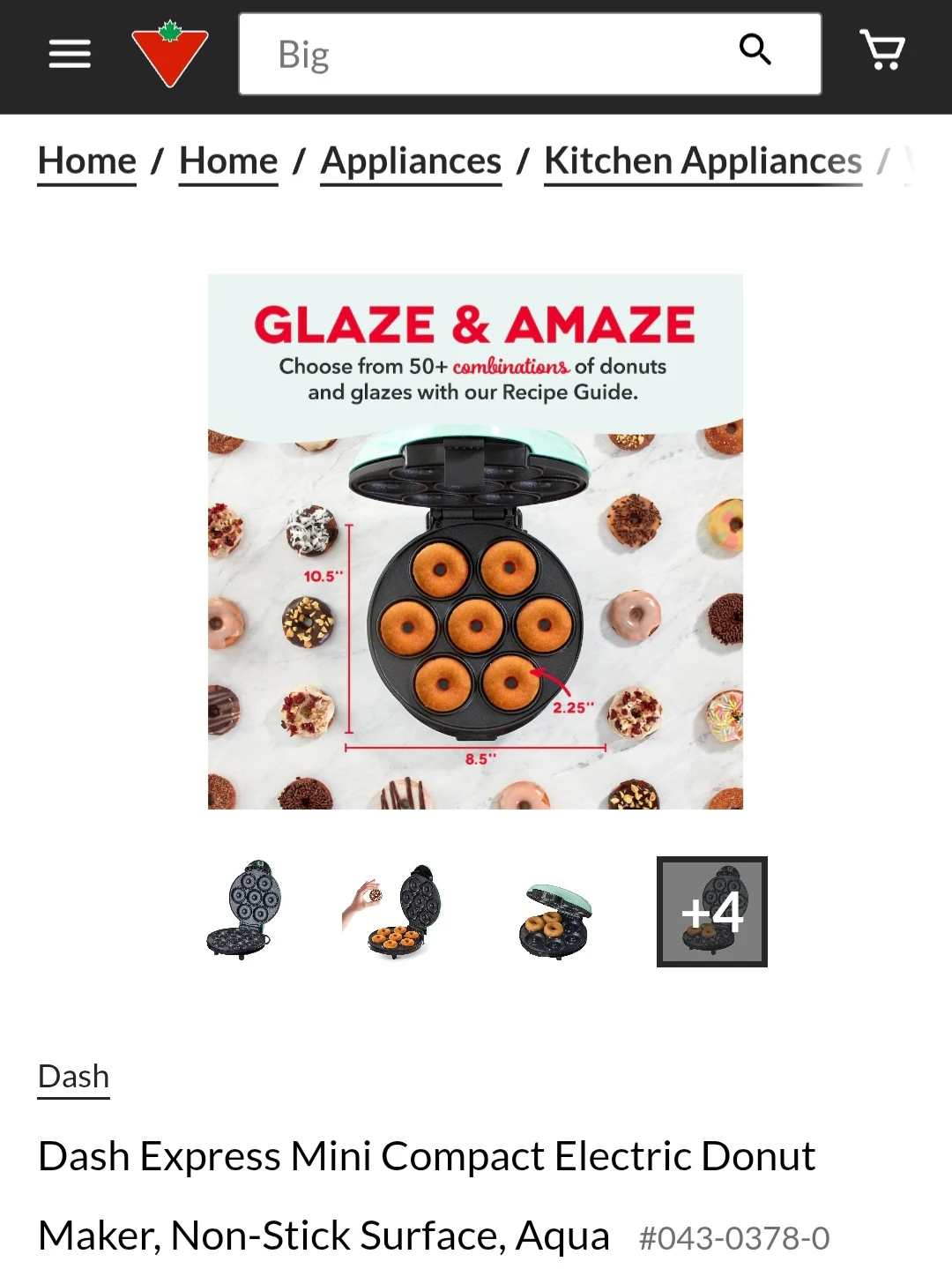 Dash Express Mini Compact Electric Donut Maker - Aqua