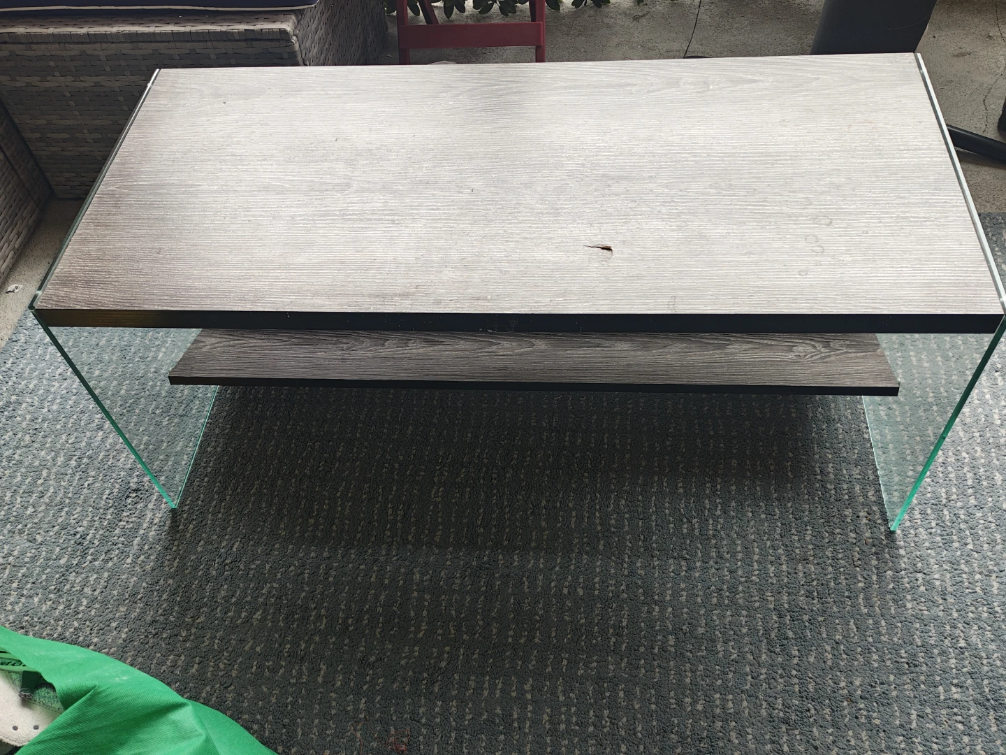 Glass and Wood Coffee Table - photo 2
