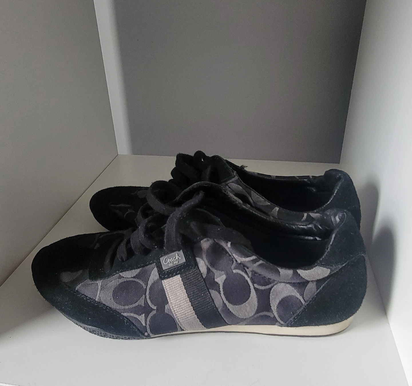 Coach Signature Canvas & Suede Sneakers