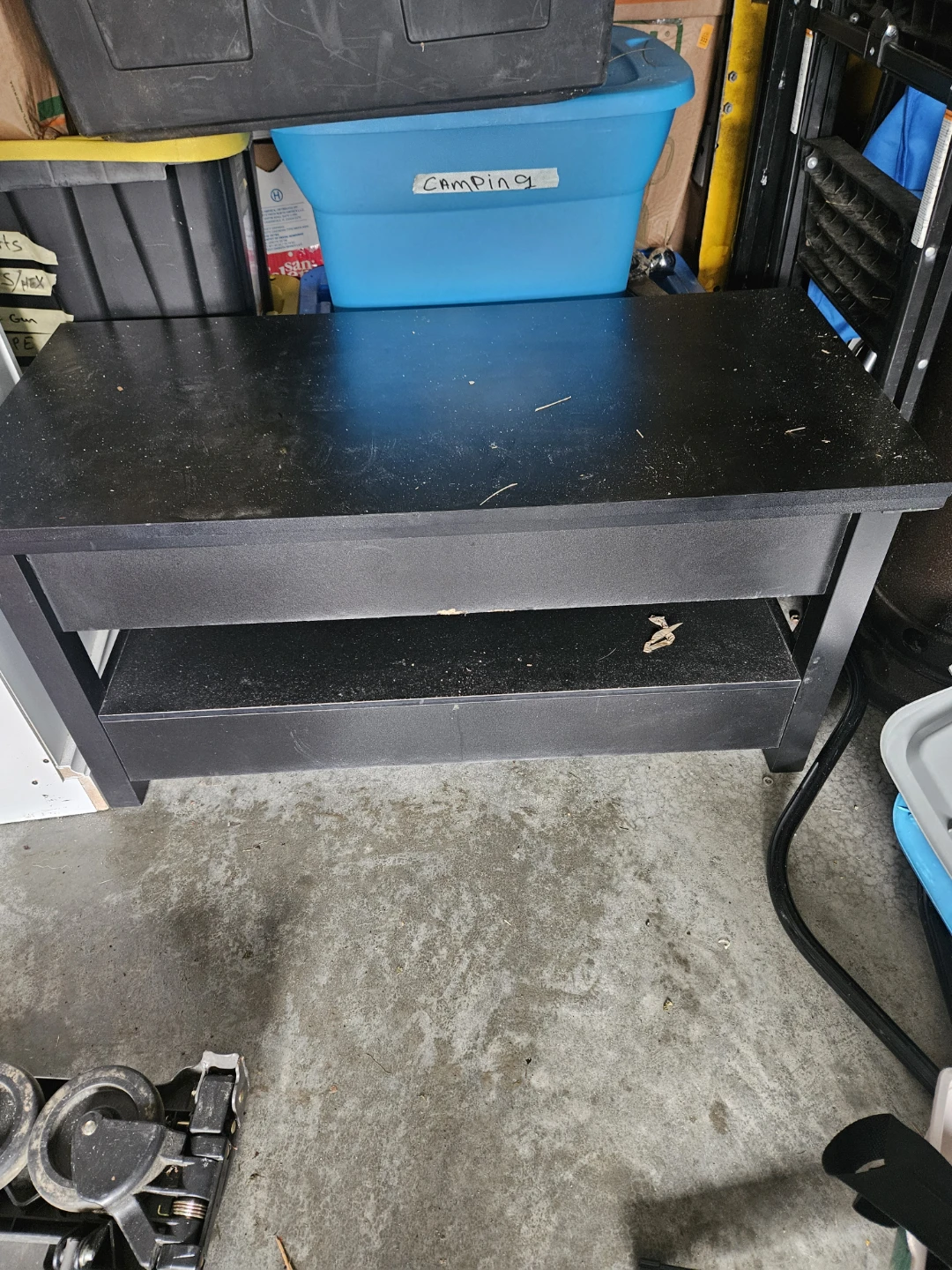 Black Two-Tiered Shelf Unit