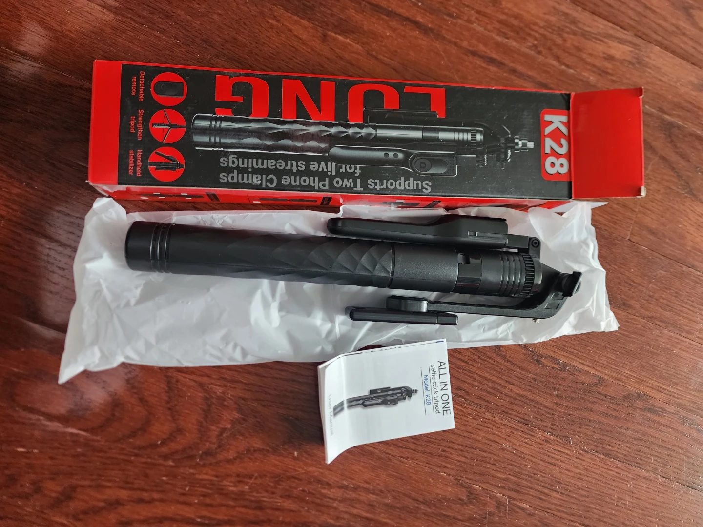 LUNG K28 Selfie Stick Tripod with Dual Phone Mount - photo 5