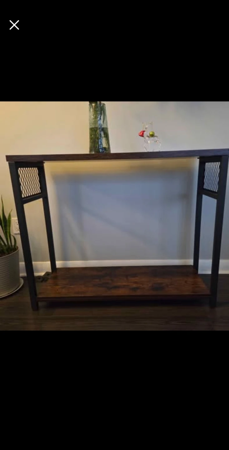 Rustic Wood and Metal Console Table with Shelf - photo 5