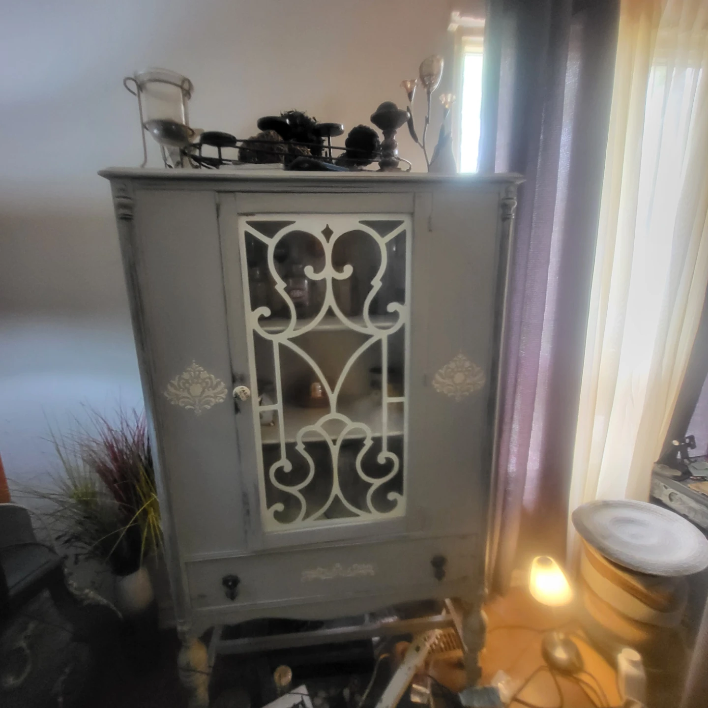Vntg Gorgeous Display Cabinet with Glass Door