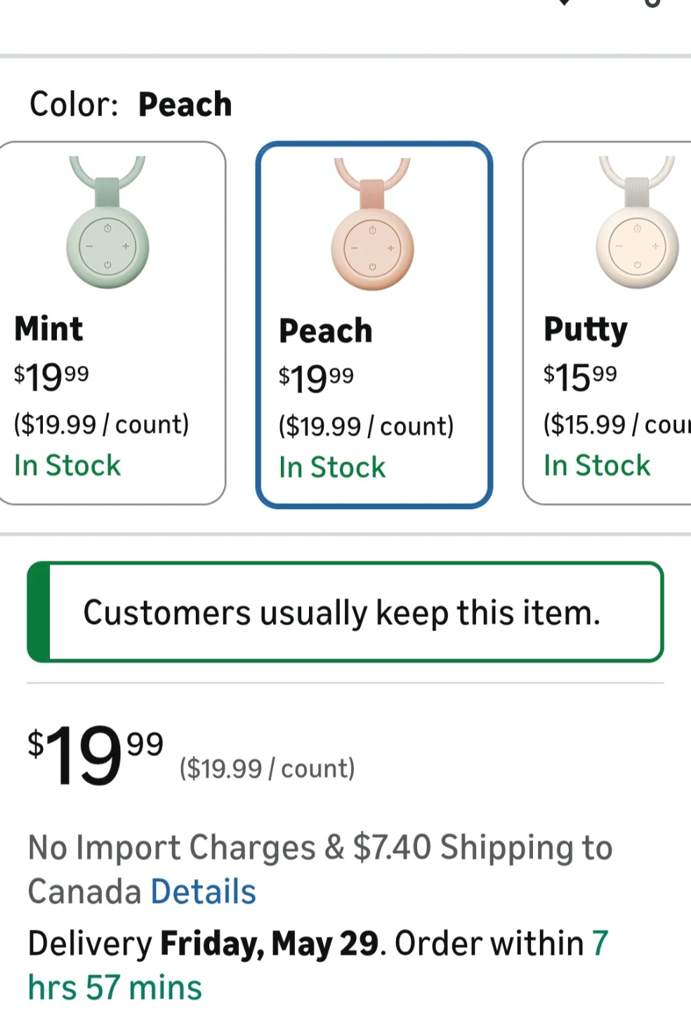 Portable Baby Sound Machine - Peach - photo 4