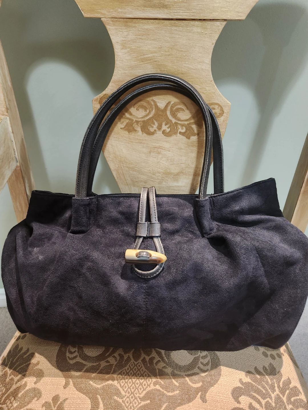 Fabric and leather bag