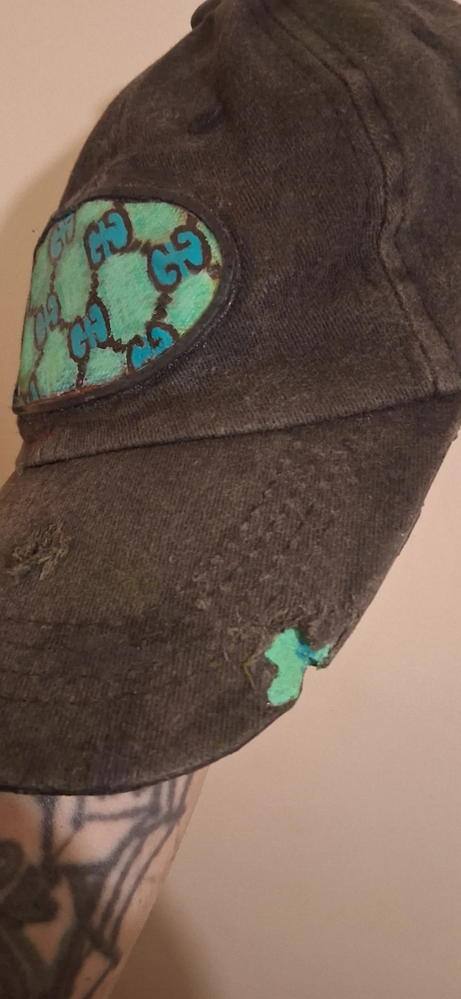 Distressed Baseball Cap with authentic Guccu-Pattern canvass. - photo 3