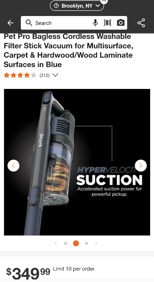 SHARK Pet-Pro Cordless Multi-Surface Stick Vacuum Cleaner - photo 2