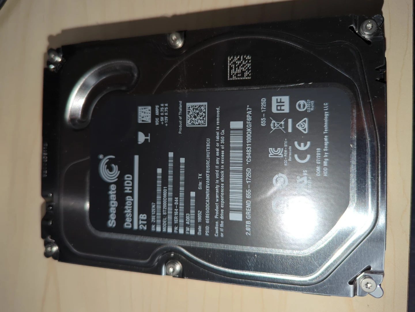 Seagate 2TB Desktop HDD