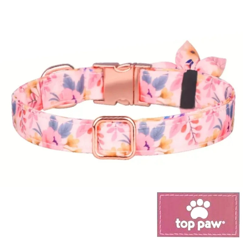 Top Paw pi flower pattern Dog Collar