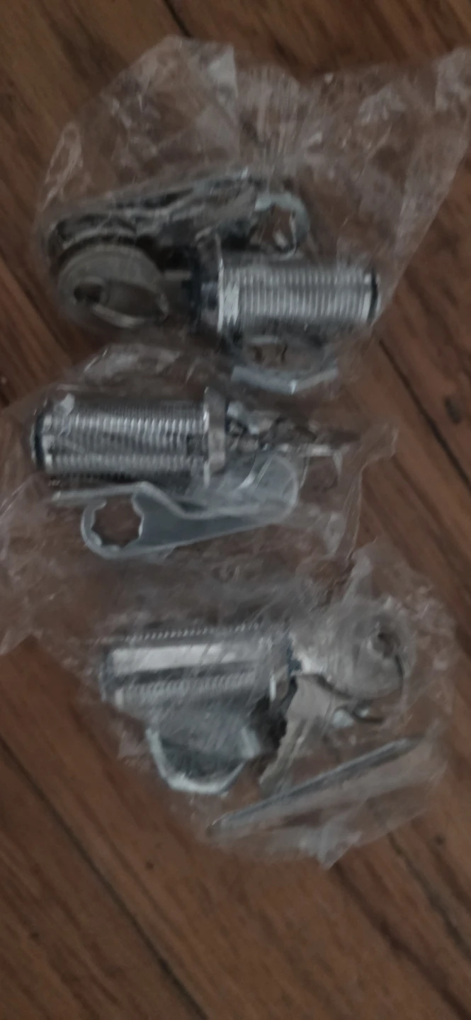 Lot of 3 Chrome Utility Cabinet Locks with Keys - photo 2