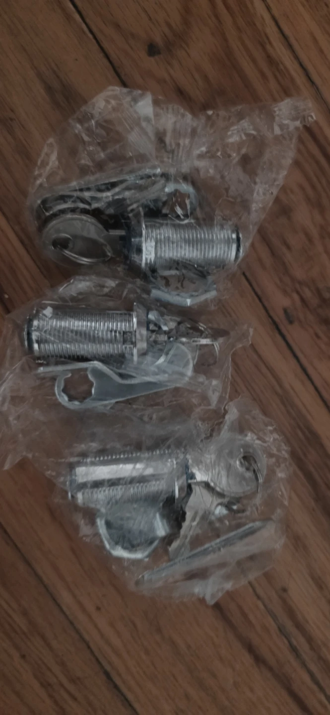 Lot of 3 Chrome Utility Cabinet Locks with Keys - photo 3