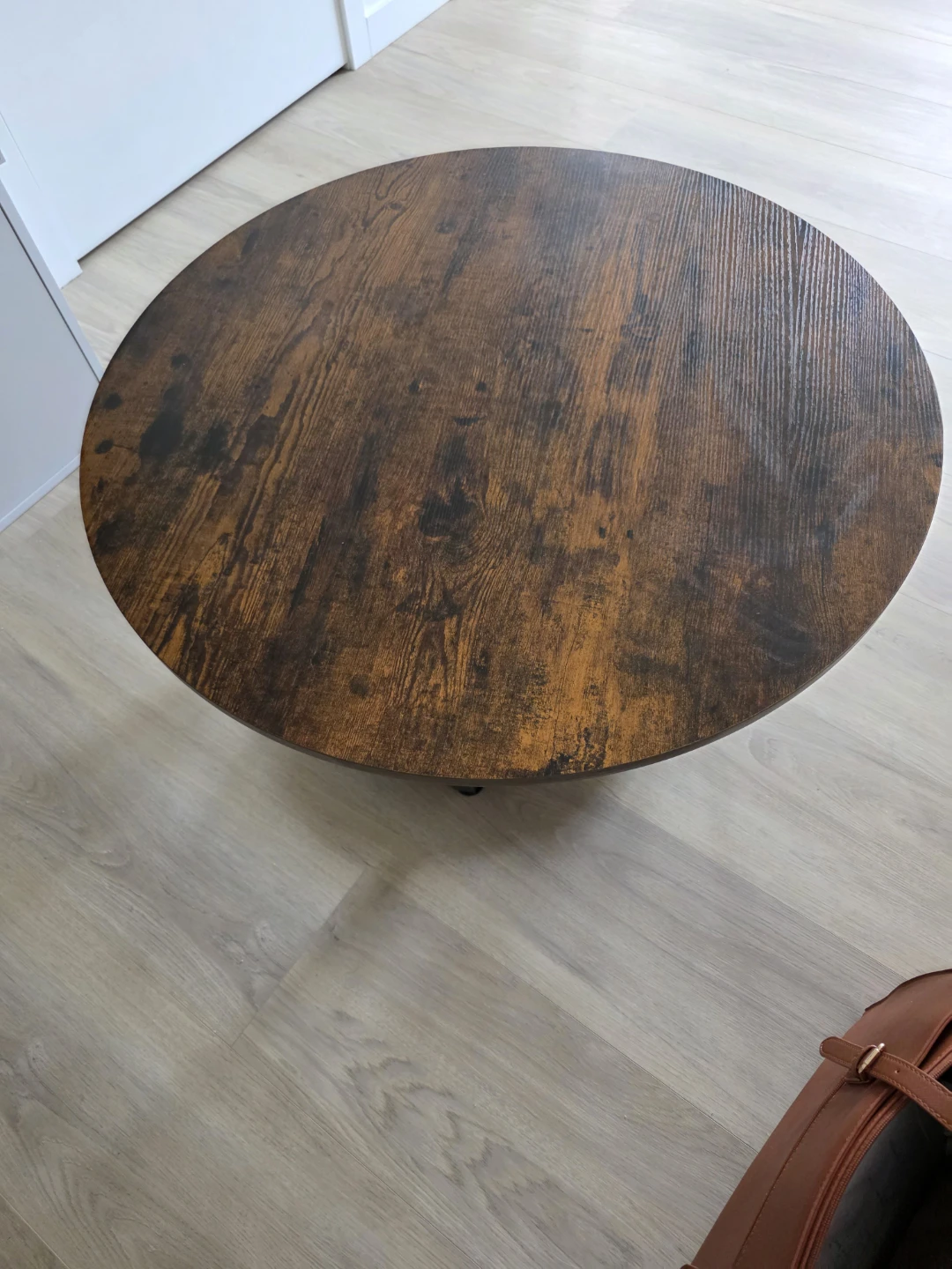 2-Tier Oval Coffee Table - Rustic Wood Finish - photo 2