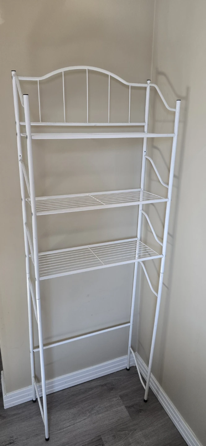 White Metal 3-Tier Over-the-Toilet Shelf - photo 2