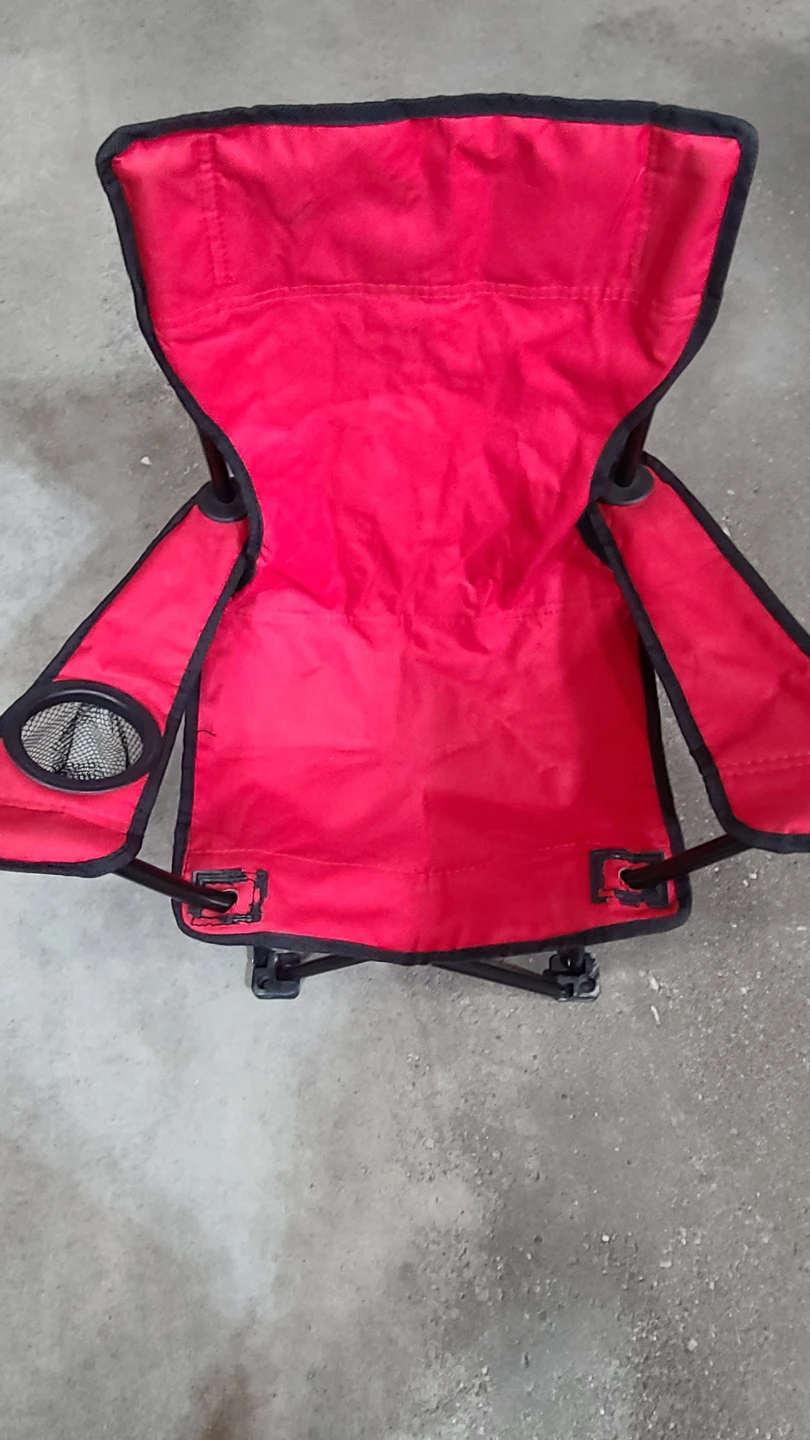 Red Folding Camping Chair with Cup Holder