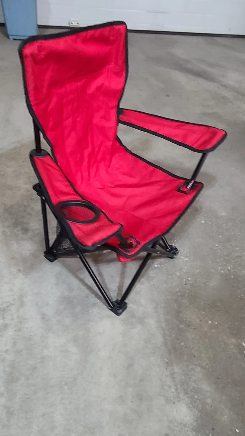 Red Folding Camping Chair with Cup Holder - photo 3