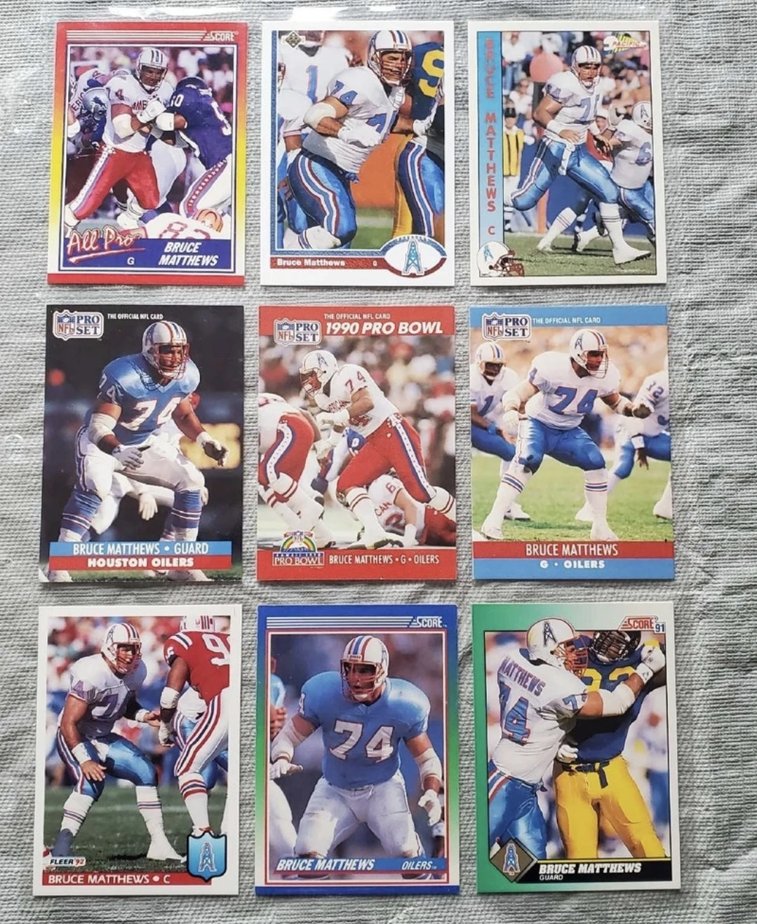 9 Card NFL HOF Bruce Matthews