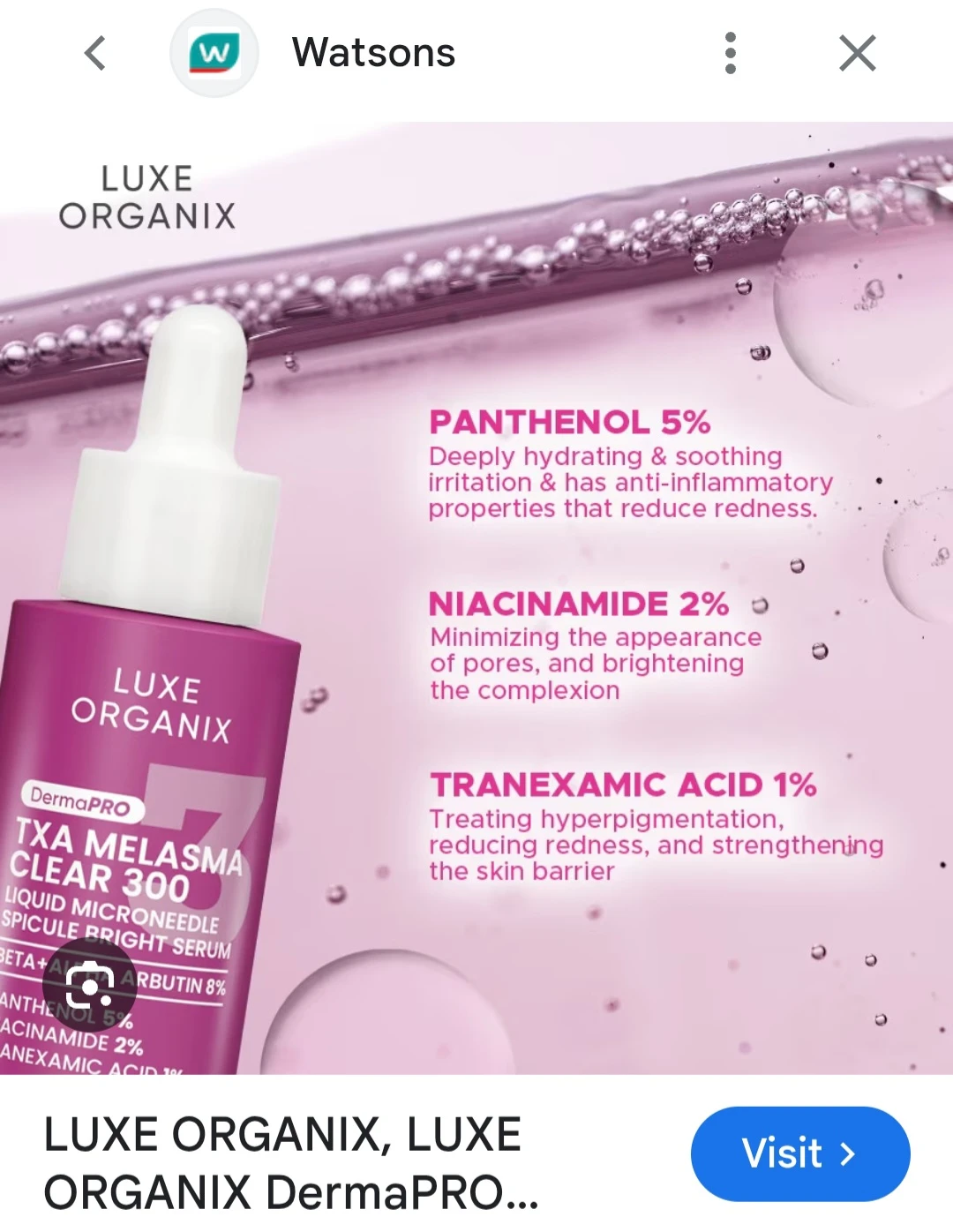 Luxe Organix TXA Melasma Clear 300 Bright Serum - photo 2