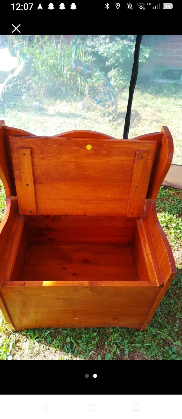 Wooden Storage Chest with Lid - photo 2