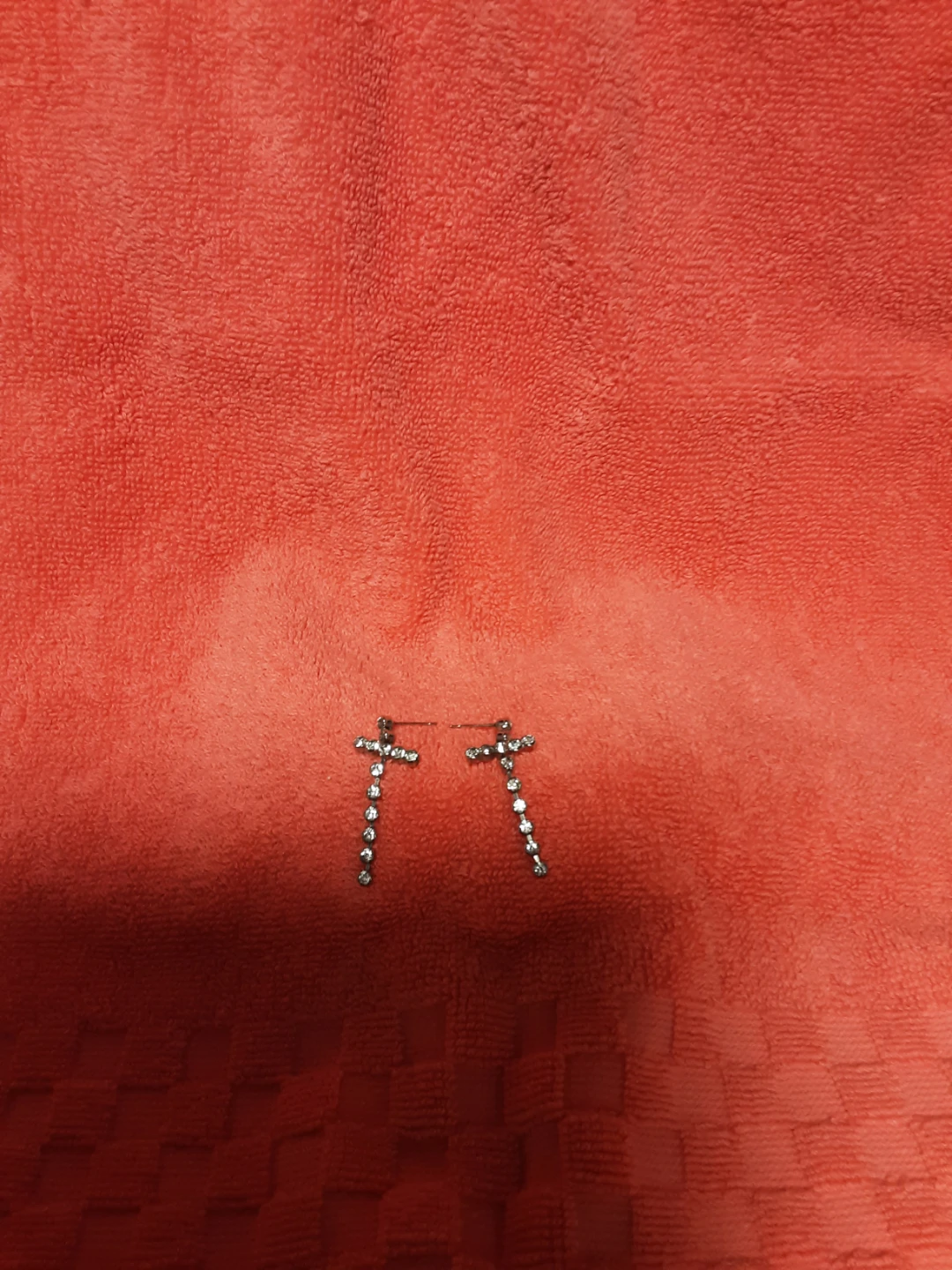 Cross Dangle Earrings with Rhinestones