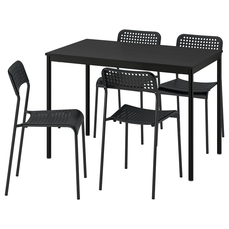 IKEA Black Dining Set with 4 Chairs