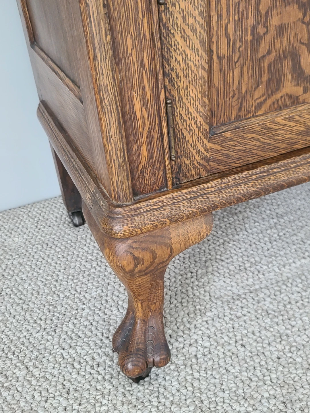 Antique Oak China Cabinet with Mirror - photo 3