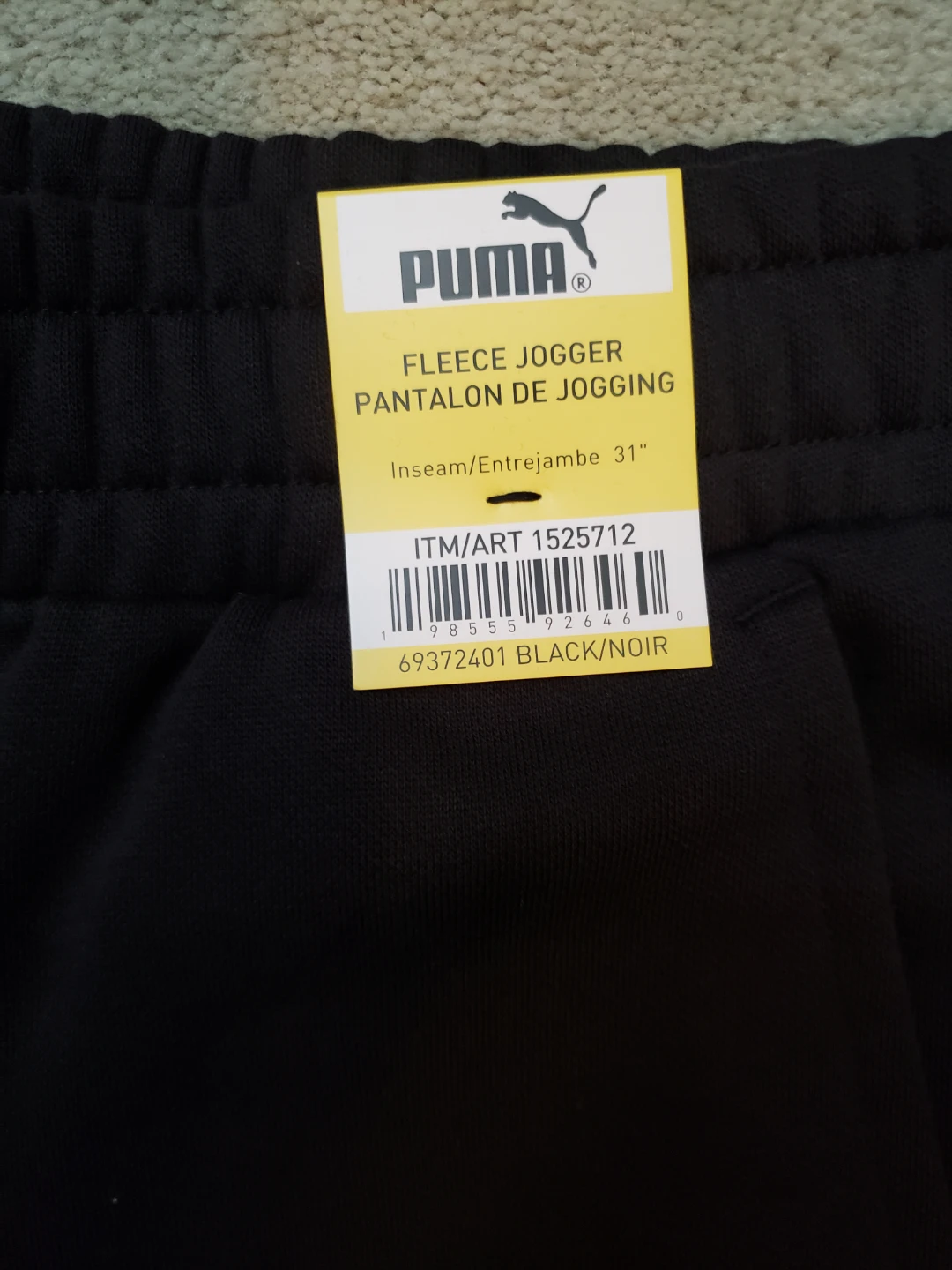 Puma Fleece Jogger Pants Black Size S/P - photo 2