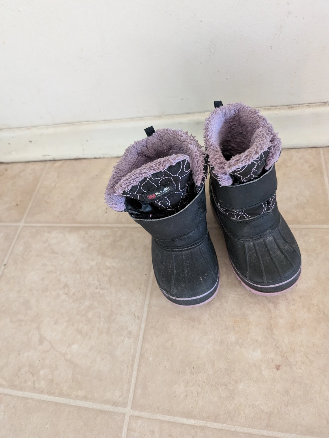 Kids' Black and Purple Winter Boots - photo 2