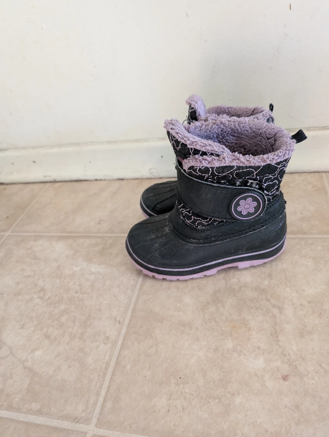 Kids' Black and Purple Winter Boots - photo 3