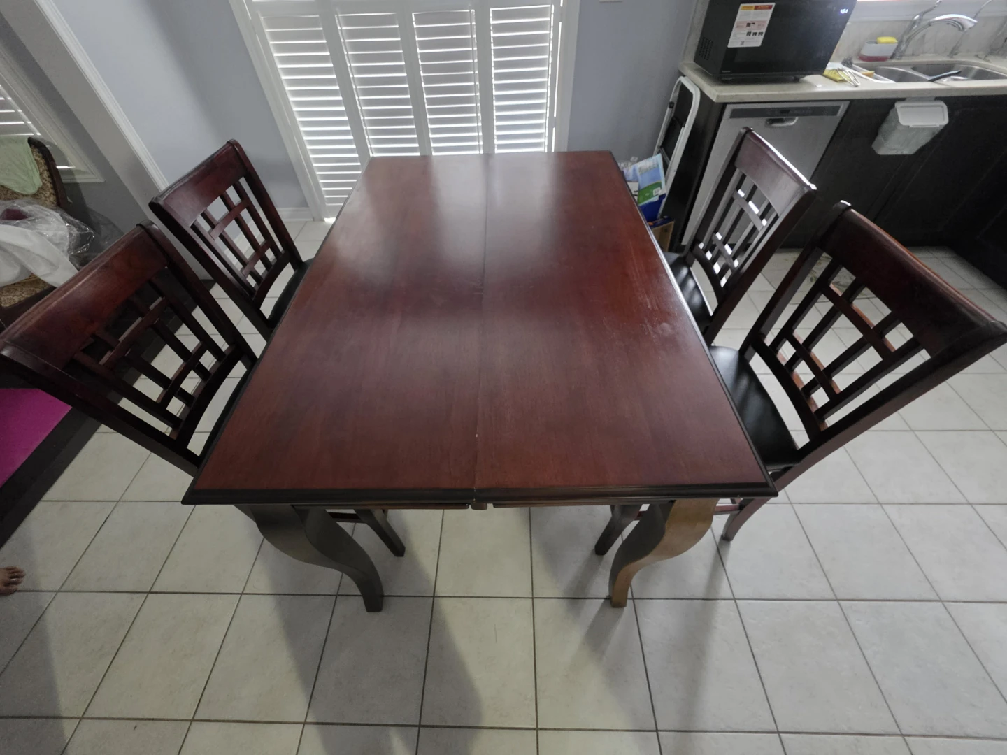 Extendable pub style Wooden Dining Table with 8 Chairs - photo 3